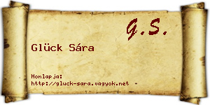 Glück Sára névjegykártya